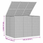 Garden Cushion Box PE Rattan 145x100x103 cm Grey