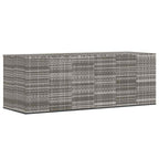 Garden Cushion Box PE Rattan 291x100.5x104 cm Grey