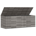 Garden Cushion Box PE Rattan 291x100.5x104 cm Grey