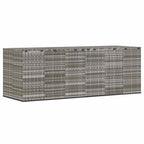 Garden Cushion Box PE Rattan 291x100.5x104 cm Grey