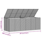 Garden Cushion Box PE Rattan 291x100.5x104 cm Grey