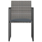 5 Piece Outdoor Dining Set with Cushions Poly Rattan Grey