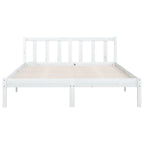 Bed Frame without Mattress White Solid Wood Small Double