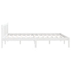 Bed Frame without Mattress White Solid Wood Small Double