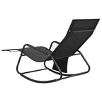Sun Lounger Steel and Textilene Black