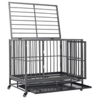 Dog Cage With Wheels Steel