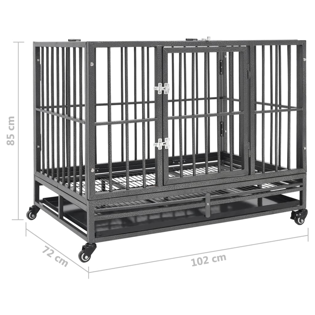 Dog Cage With Wheels Steel