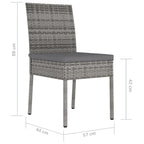 Garden Dining Chairs 4 pcs Poly Rattan Grey