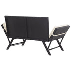 Garden Bench with Cushions Black 176 cm Poly Rattan