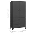 Industrial Wardrobe Anthracite 90x50x180 cm Metal