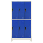 Locker Cabinet Grey and Blue 90x45x180 cm Steel