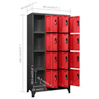Locker Cabinet Anthracite and Red 90x45x180 cm Steel