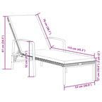 Sun Loungers 2 pcs with Table Poly Rattan Black