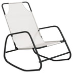 Rocking Sun Lounger Cream Steel and Textilene