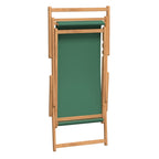 Folding Beach Chair Solid Wood Teak Green