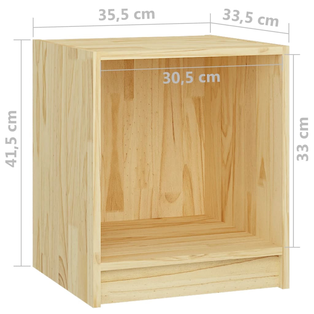 Bedside Cabinet 35.5x33.5x41.5 cm Solid Pinewood