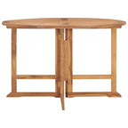 Folding Garden Dining Table Ø110x75 cm Solid Wood Teak
