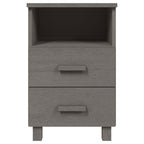 Bedside Cabinet HAMAR Light Grey 40x35x62 cm Solid Wood Pine