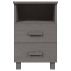 Bedside Cabinets HAMAR 2 pcs Light Grey 40x35x62 cm Solid Wood