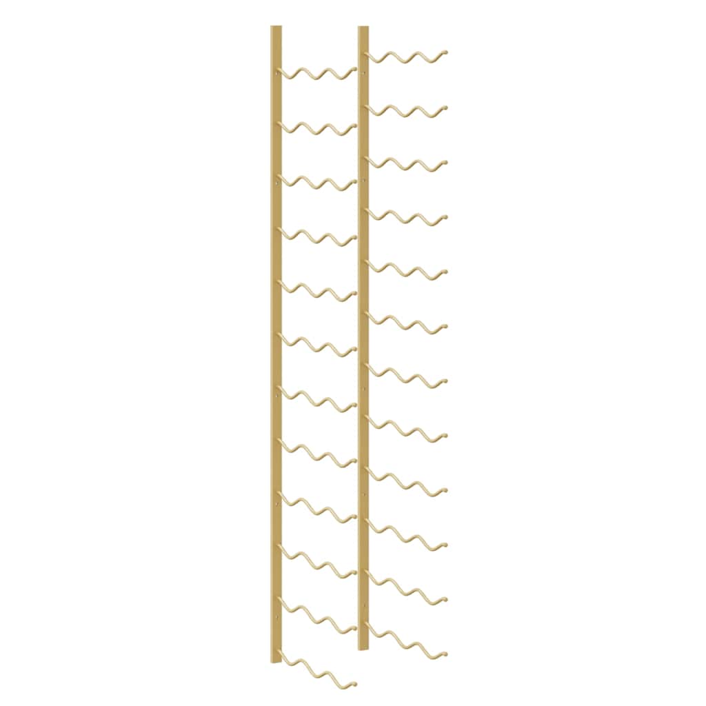 Wall Mounted Wine Rack for 36 Bottles 2 pcs Gold Iron