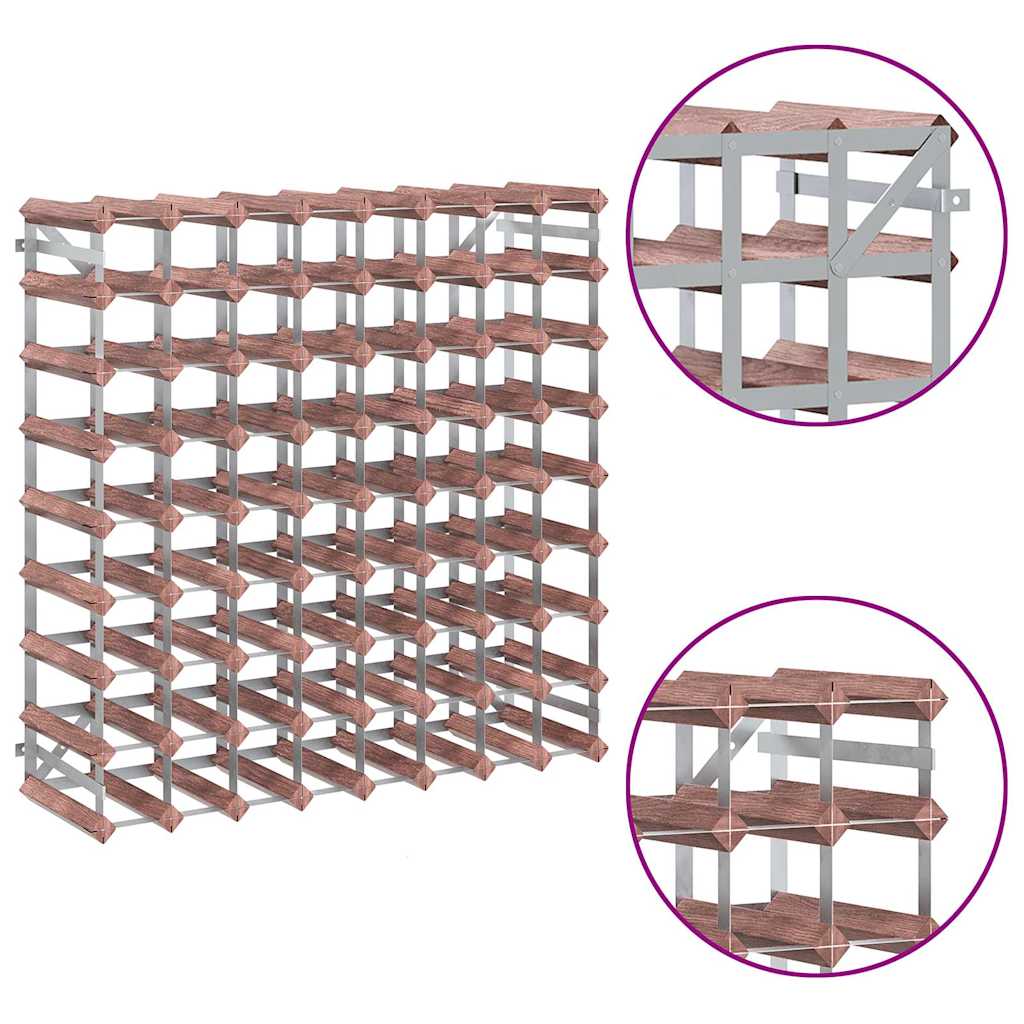 Wine Rack for 72 Bottles Brown Solid Wood Pine