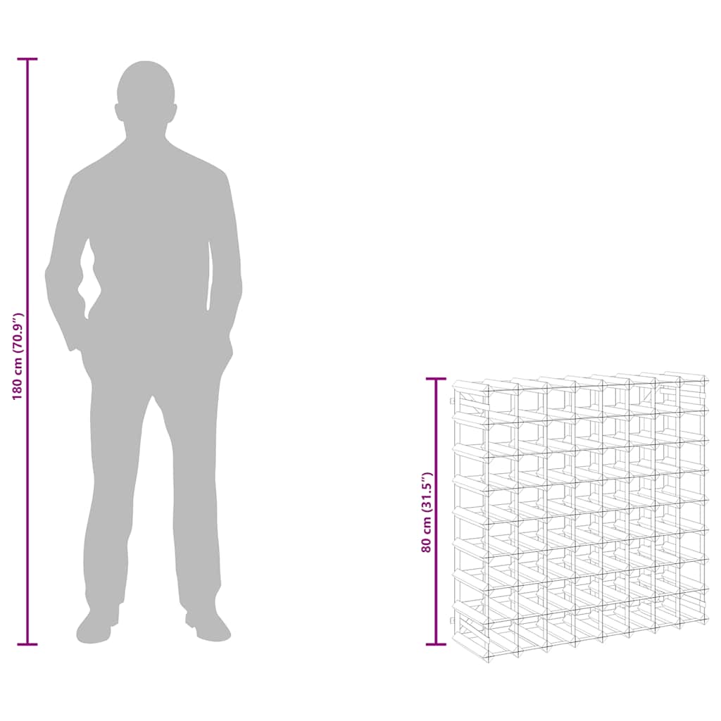 Wine Rack for 72 Bottles Brown Solid Wood Pine