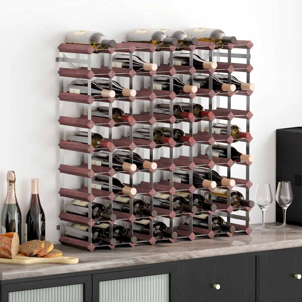 Wine Rack for 72 Bottles Brown Solid Wood Pine