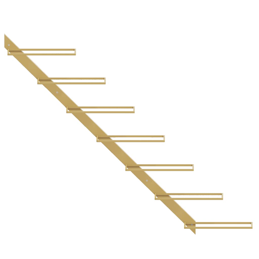 Wall-mounted Wine Rack for 7 Bottles Gold Metal