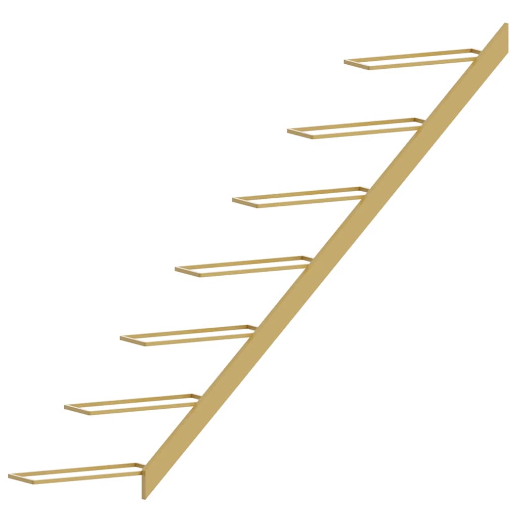 Wall-mounted Wine Rack for 7 Bottles Gold Metal