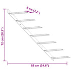 Wall-mounted Wine Rack for 7 Bottles Gold Metal