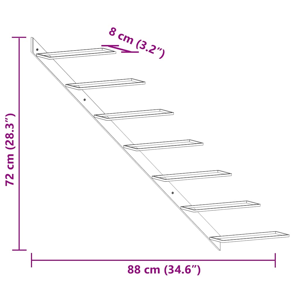 Wall-mounted Wine Rack for 7 Bottles Gold Metal