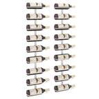 Wall-mounted Wine Rack for 9 Bottles 2 pcs White Iron