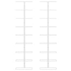 Wall-mounted Wine Rack for 9 Bottles 2 pcs White Iron