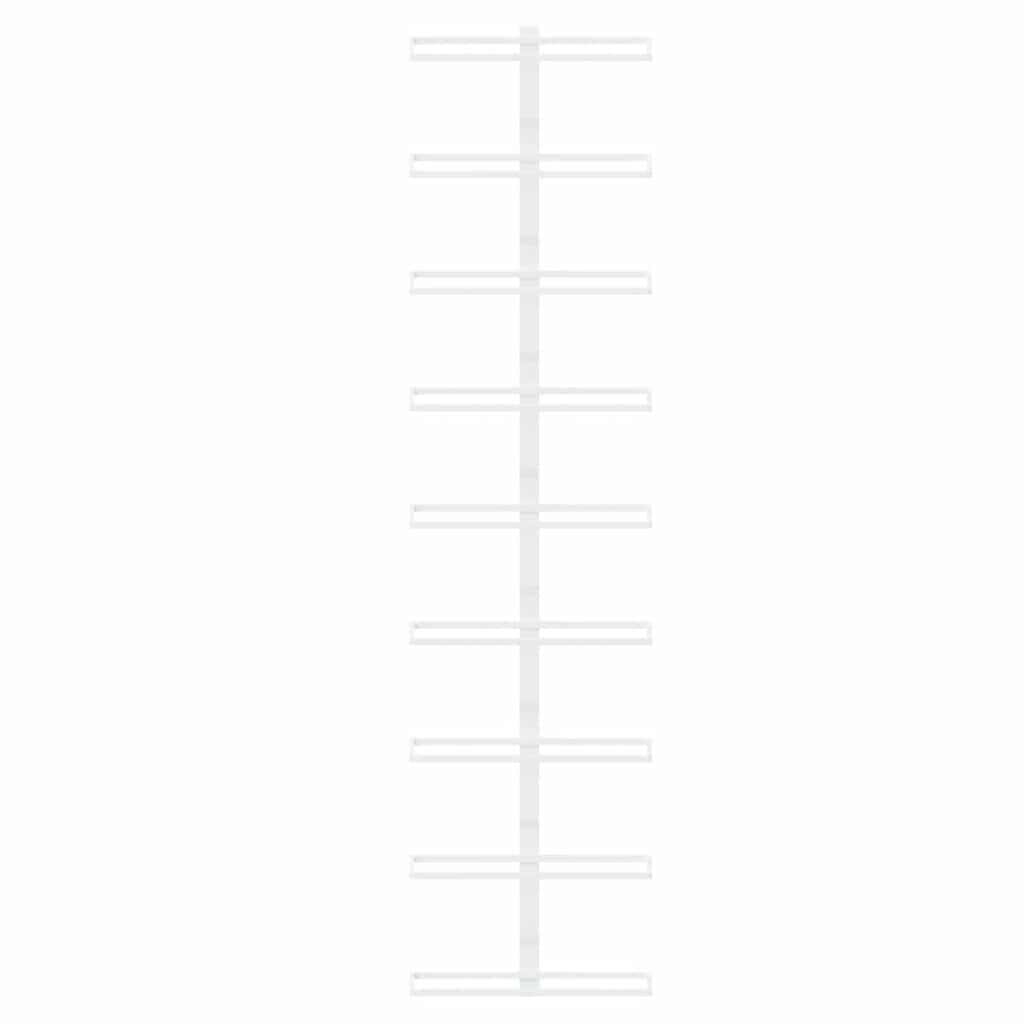 Wall-mounted Wine Rack for 9 Bottles 2 pcs White Iron