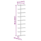 Wall-mounted Wine Rack for 9 Bottles 2 pcs White Iron