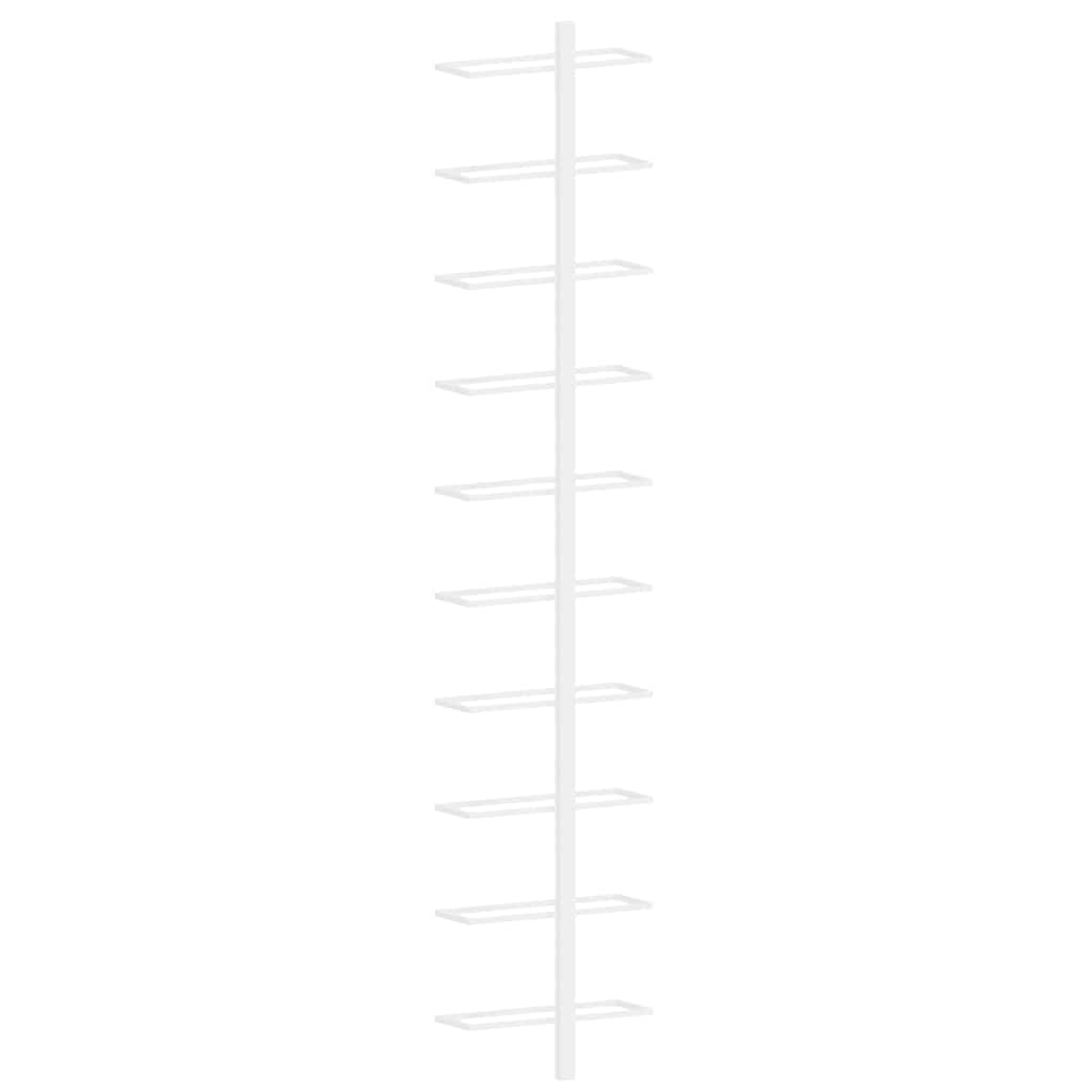 Wall-mounted Wine Rack for 10 Bottles 2 pcs White Metal