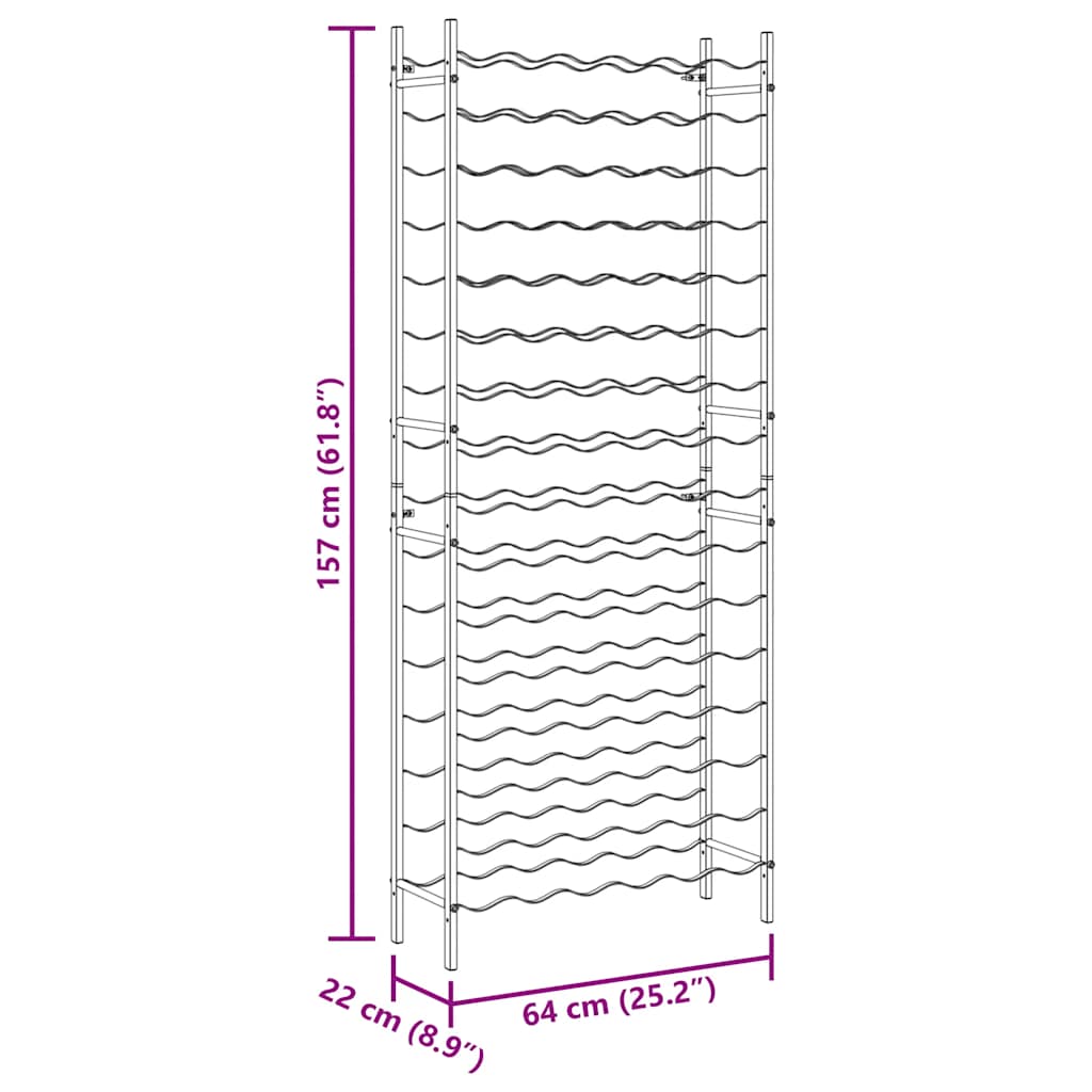 Wine Rack for 96 Bottles White Metal