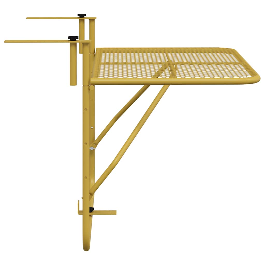 Balcony Table Gold 60x40 cm Steel