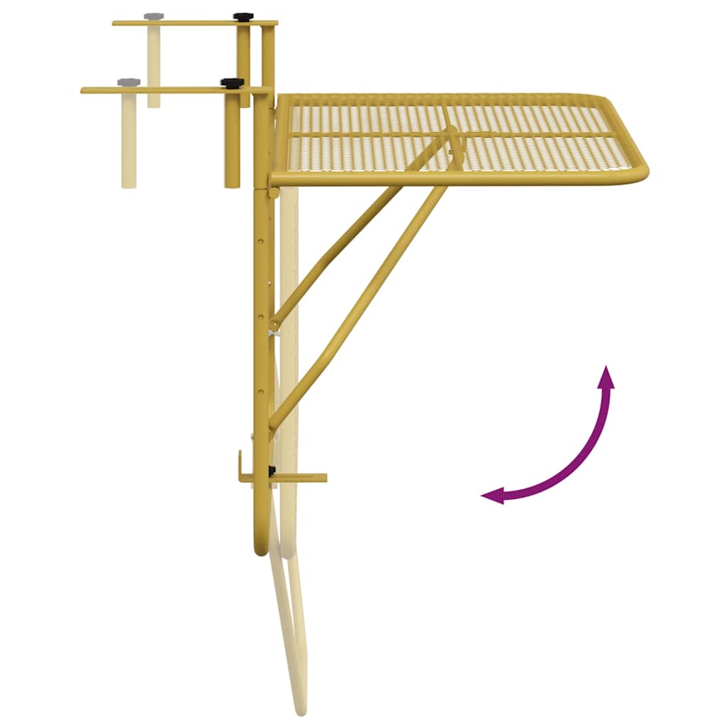 Balcony Table Gold 60x40 cm Steel