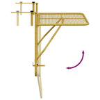Balcony Table Gold 60x40 cm Steel
