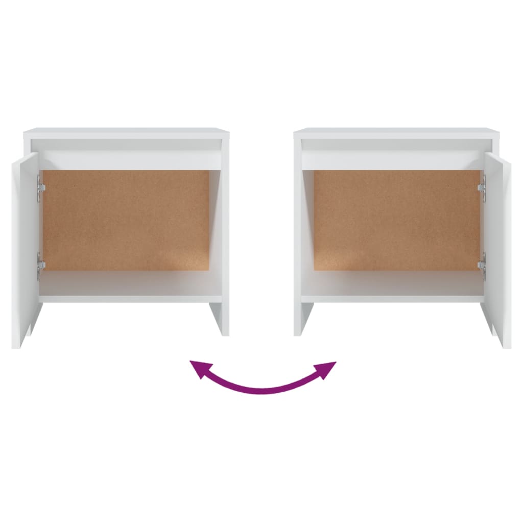 Bedside Cabinet White 45x34x44.5 cm Engineered Wood