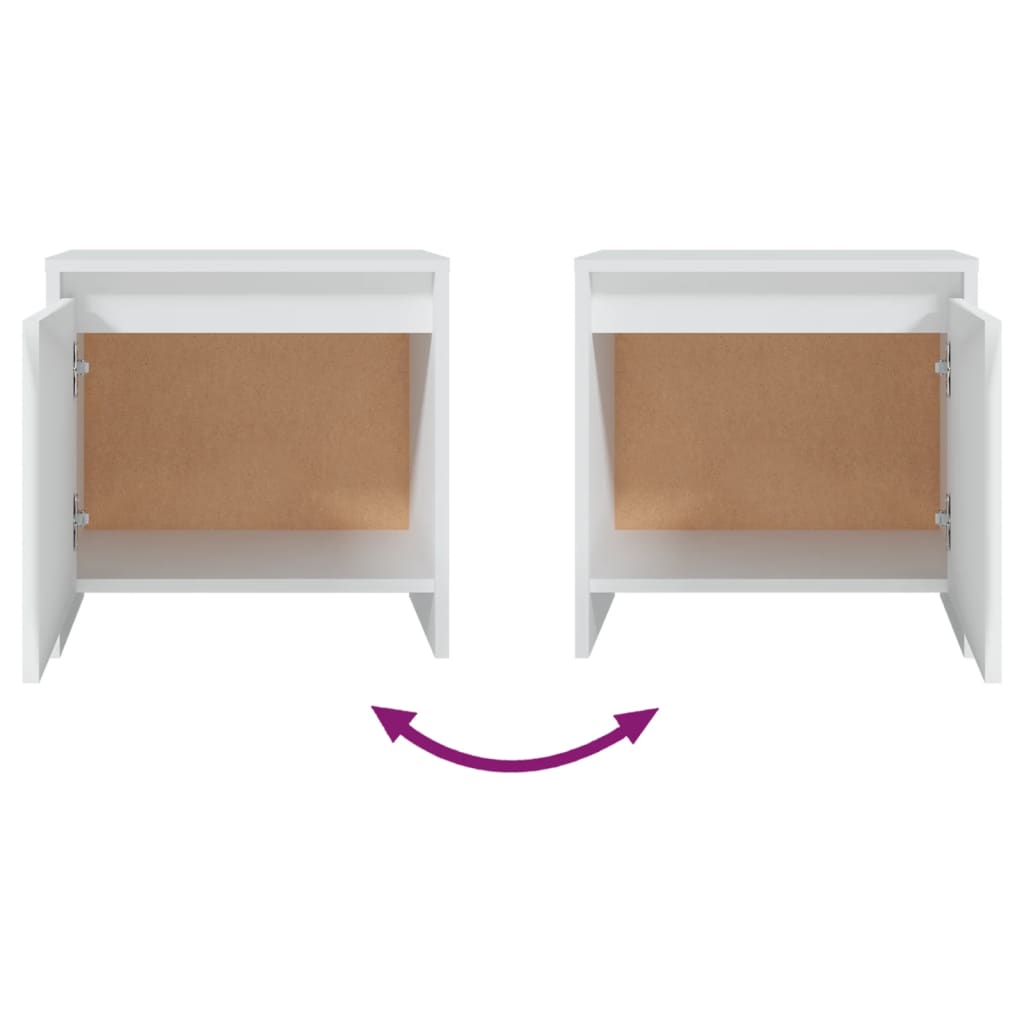 Bedside Cabinets 2 pcs White 45x34x44.5 cm Engineered Wood