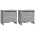 Bedside Cabinets 2 pcs Concrete Grey 45x34x44.5 cm Engineered Wood