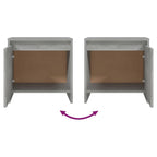 Bedside Cabinets 2 pcs Concrete Grey 45x34x44.5 cm Engineered Wood