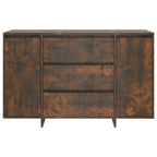 Sideboard with 3 Drawers Smoked Oak 120x41x75 cm Engineered Wood