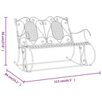 2-Seater Rocking Bench 113 cm Black Steel