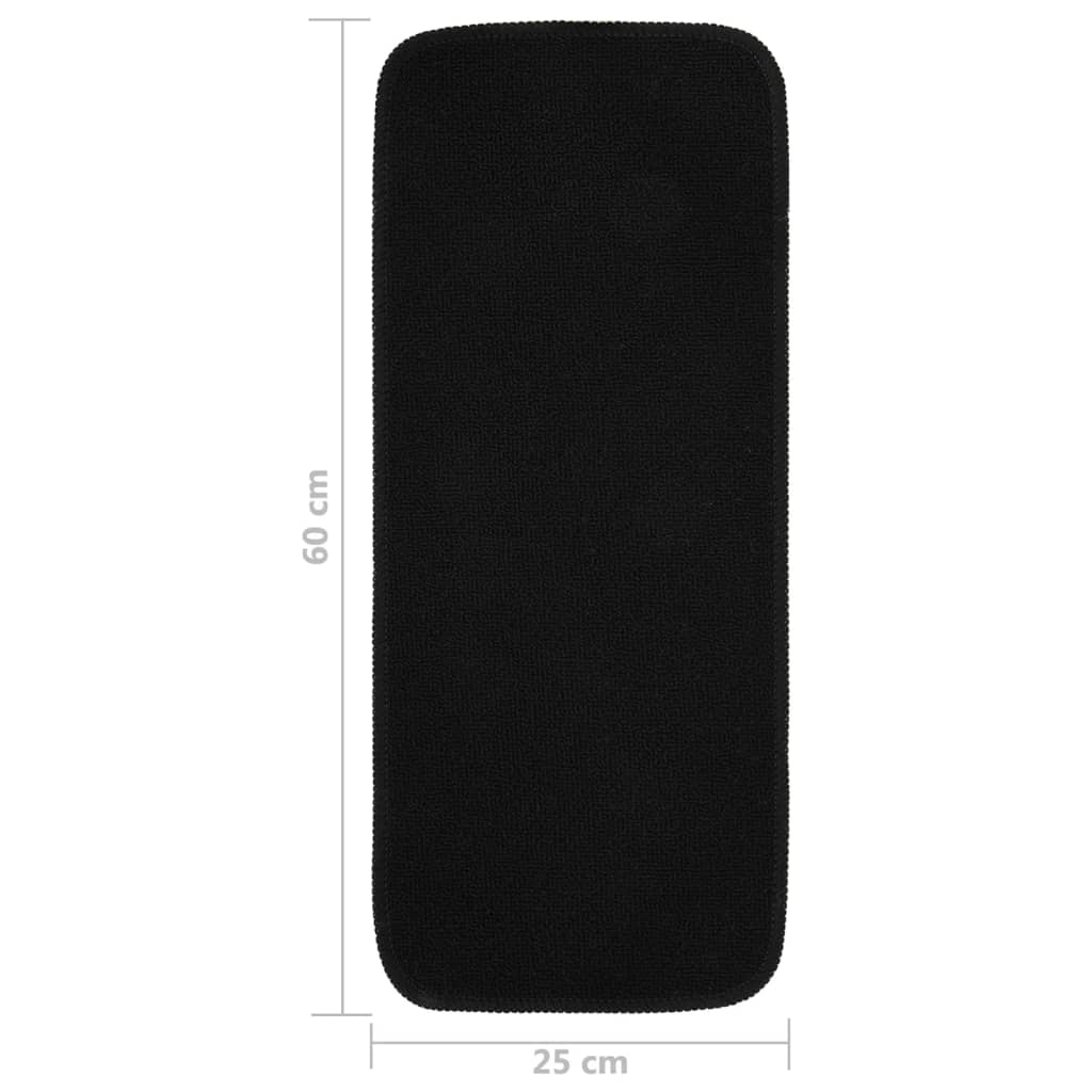 Anti Slip Stair Mats 15 pcs 60x25 cm Black Rectangular