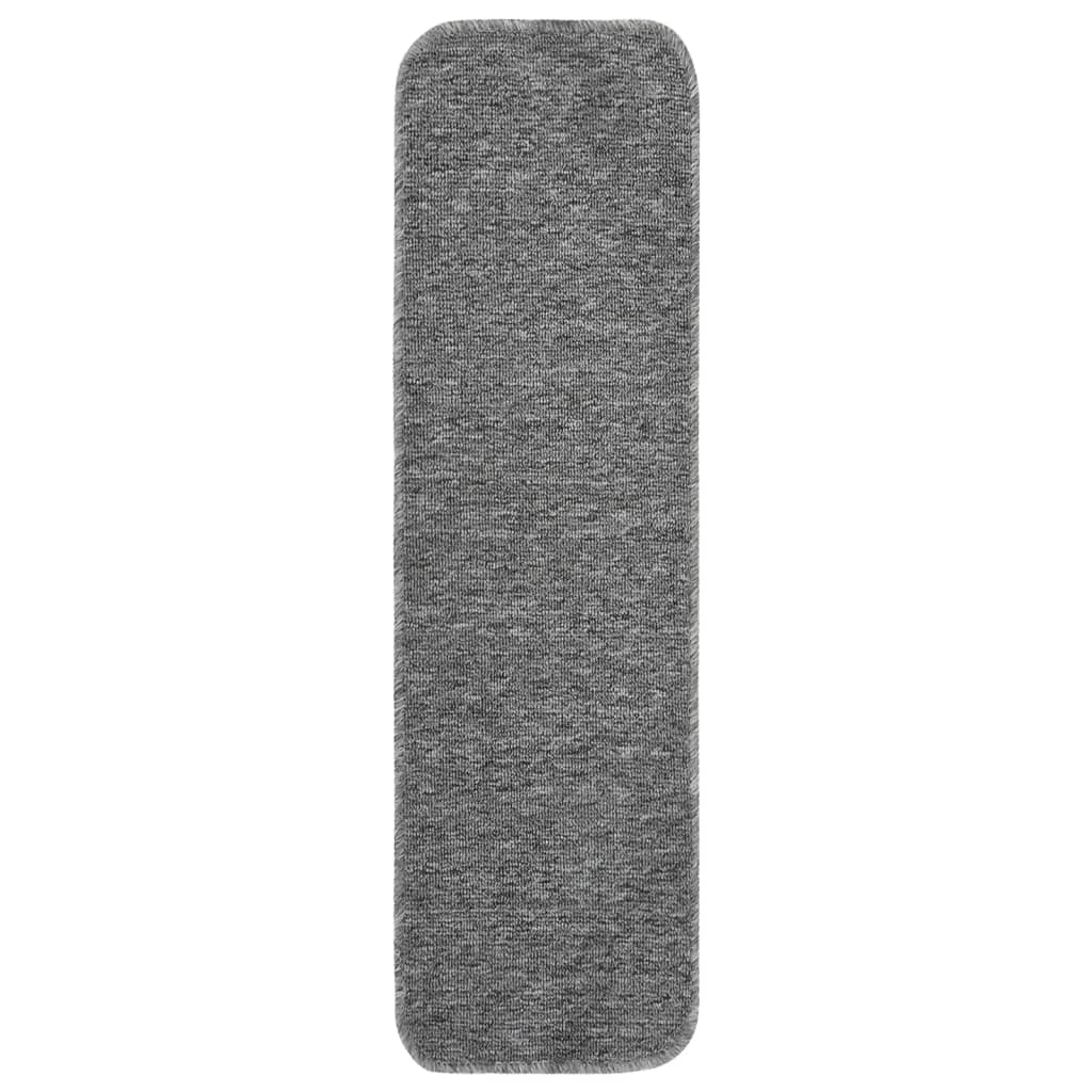 Anti Slip Stair Mats 15 pcs 75x20 cm Grey Rectangular