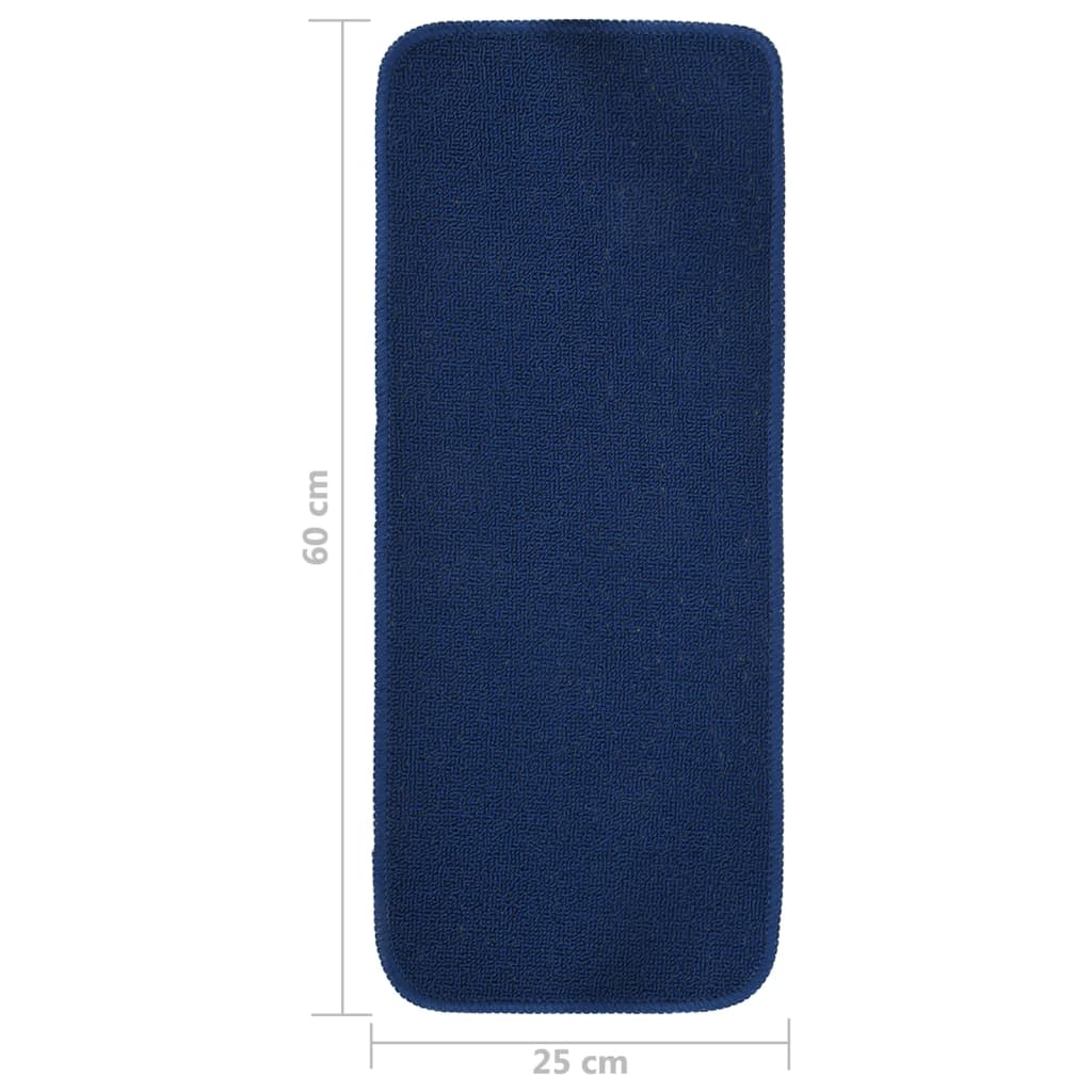 Anti Slip Stair Mats 15 pcs 60x25 cm Navy Blue Rectangular