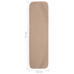 Anti Slip Stair Mats 15 pcs 75x20 cm Beige Rectangular
